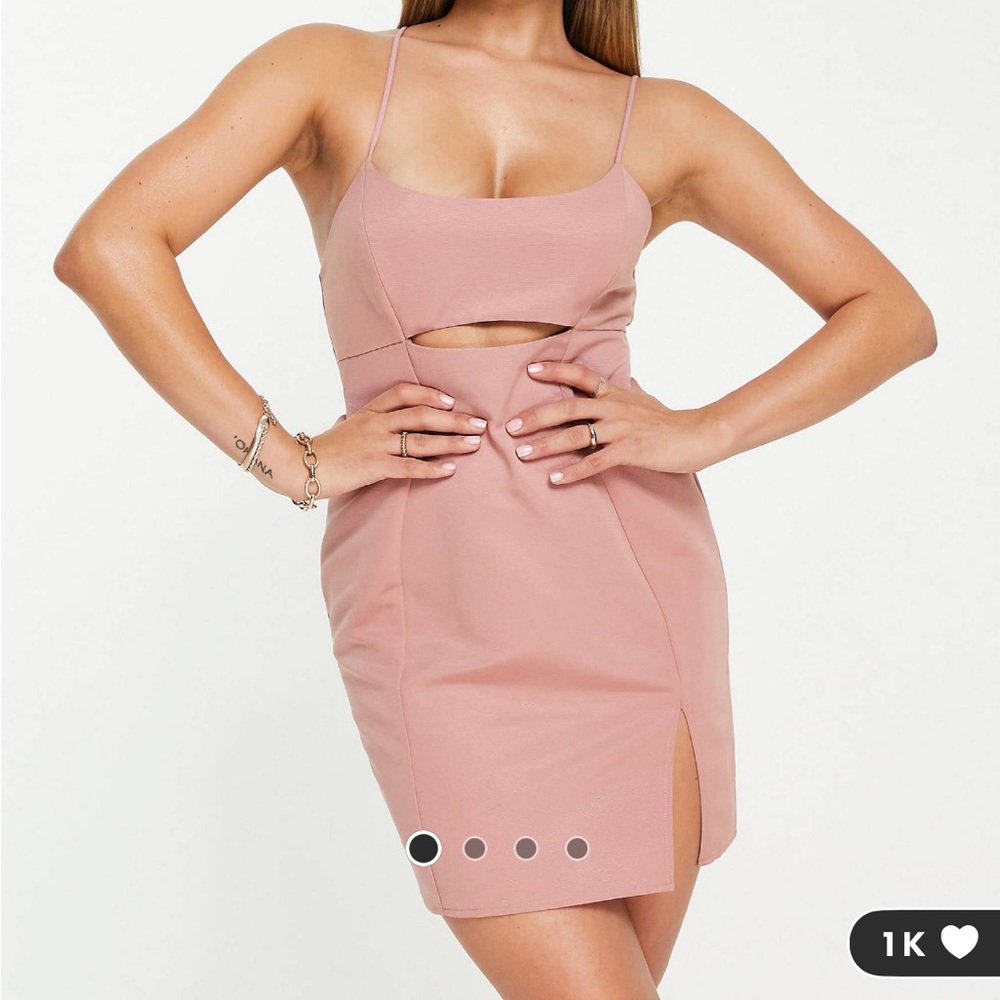 ASOS DESIGN mini structured dress with under bust cut out detail
